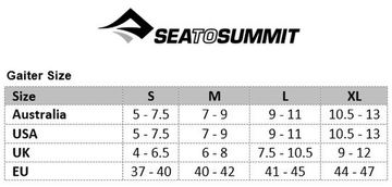 brogini gaiters size chart